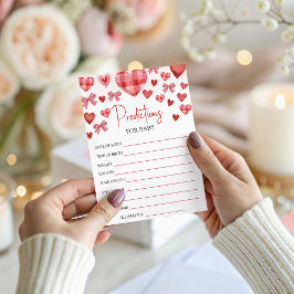 Invitación Sweetheart Baby Shower Predictions Card