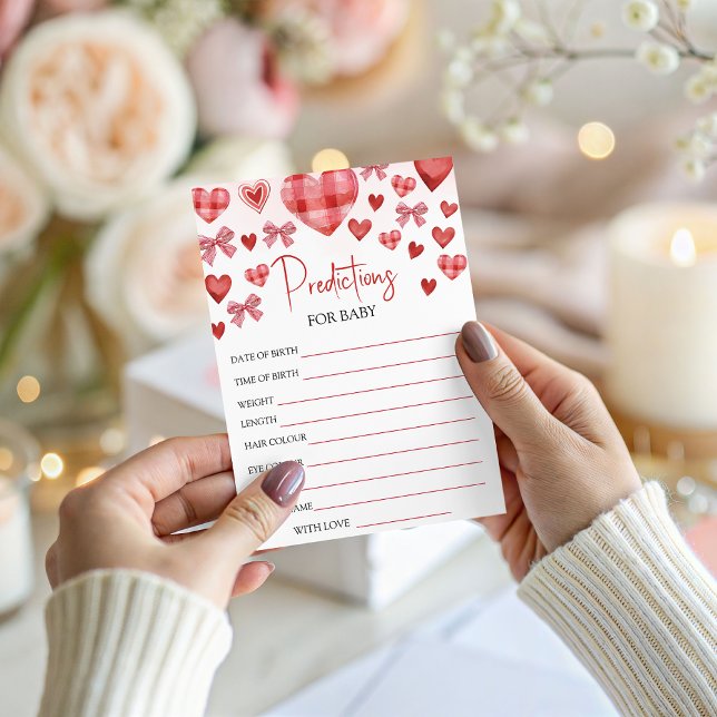 Invitación Sweetheart Baby Shower Predictions Card (Subido por el creador)