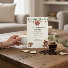 Invitación Sweetheart Coffee Brewing Baby Shower Invitation
