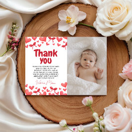 Invitación Sweetheart First Birthday Photo Thank You Card 