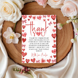 Invitación Sweetheart First Birthday Thank You Card