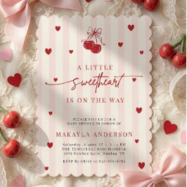 Invitación Sweetheart Valentine Girl Baby Shower
