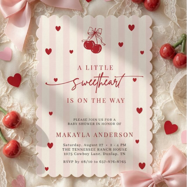 Invitación Sweetheart Valentine Girl Baby Shower (Subido por el creador)