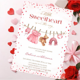 Invitación Sweetheart valentine's clothesline baby shower