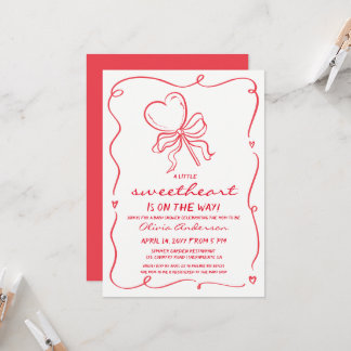 Invitación Sweetheart whimsical lollypop Baby Shower
