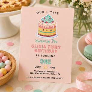 Invitación Sweetie Pie - Día Pi Primer Fiesta de cumpleaños