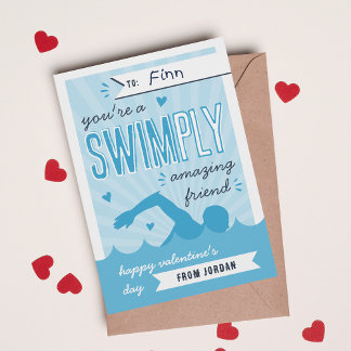 Invitación Swimply Amazing | Swim Valentine's Day Card