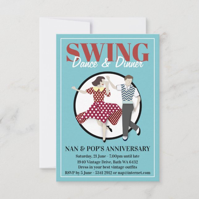 Invitación Swing Dance (Anverso)