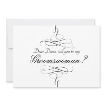 Swirl Black And White Serás Mi Groomswoman