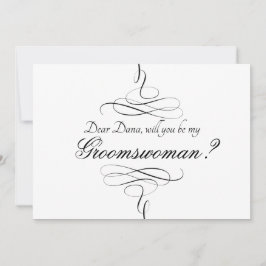 Invitación Swirl Black And White Serás Mi Groomswoman