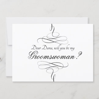 Invitación Swirl Black And White Serás Mi Groomswoman