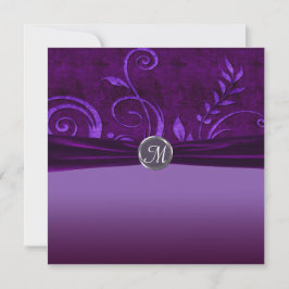 Invitación Swirl Boda Plum & Purple Velvet