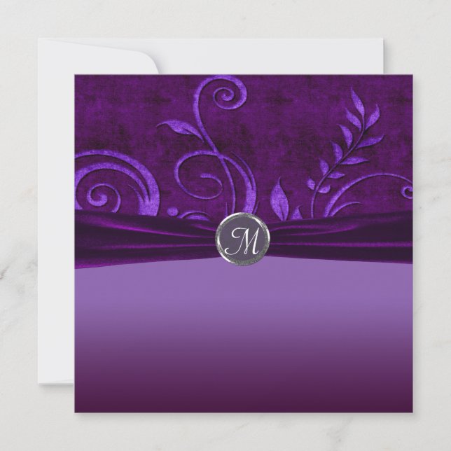 Invitación Swirl Boda Plum & Purple Velvet (Anverso)