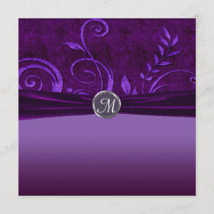 Invitación Swirl Boda Plum & Purple Velvet