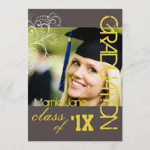 Invitación Swirls PixDezines, Graduación 2011, Color Personal