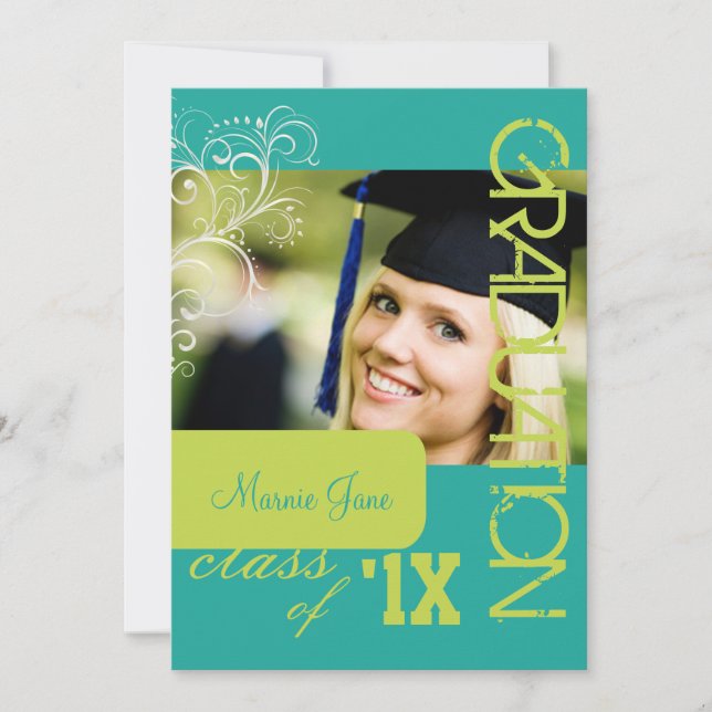 Invitación Swirls PixDezines, Graduación 2012, Color DIY (Anverso)
