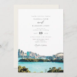 Invitación SYDNEY AUSTRALIA Watercolor Ilustracion Boda