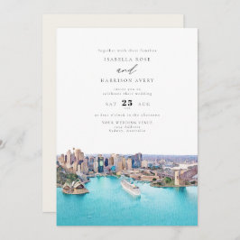 Invitación SYDNEY AUSTRALIA Watercolor Ilustracion Boda