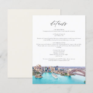 Invitación SYDNEY AUSTRALIA Watercolor Ilustracion Boda