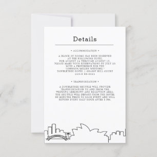 Invitación Sydney, Boda de Australia   Detalles del invitado