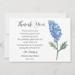 Invitación Sympathy Bluebonnets Funeral Death Gracias