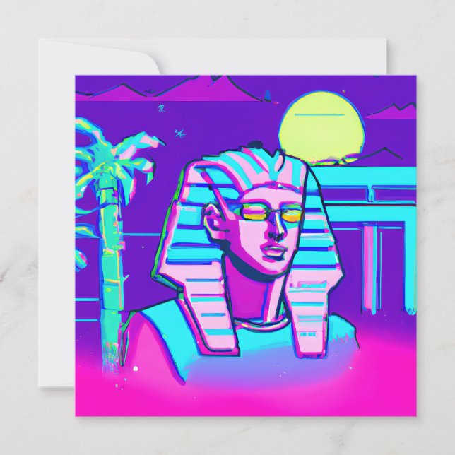 Invitación Synthwave Pharaoh (Anverso)