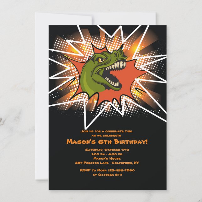 Invitación T-Rex (Anverso)