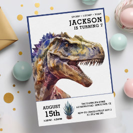 Invitación T-Rex acuarela Dinosaurios niños Fiesta de cumplea
