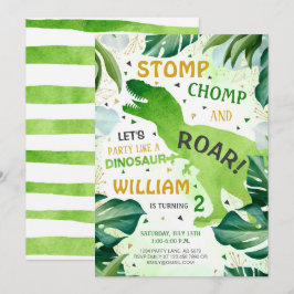 Invitación T Rex Dinosaur Boy Cumpleaños