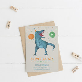 Invitación T-Rex Dinosaur Fiesta Animal Fiesta de Cumpleaños