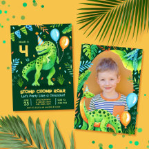 T Rex Dinosaur Stomp Chomp Roar Boy Foto Cumpleaño