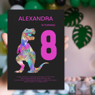 Invitación T-Rex Dinosaurio 8ᵉʳ fiesta de cumpleaños