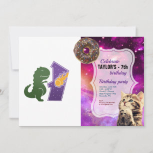 Invitación T rex playing - Choose background color