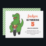 Invitación T-Rex Riding Bike Cute Kids Dinosaur Cumpleaños<br><div class="desc">Diseño perfecto para niños,  niños o chicas que aman dinosaurios,  dinos personalizados,  T-rex y otras especies de dinosaurios. Perfecto para la fiesta de cumpleaños temática Jurásica. Puede personalizar de la redacción para que se ajuste a otras ocasiones.</div>
