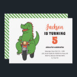Invitación T-Rex Riding Bike Cute Kids Dinosaur Cumpleaños<br><div class="desc">Diseño perfecto para niños,  niños o chicas que aman dinosaurios,  dinos personalizados,  T-rex y otras especies de dinosaurios. Perfecto para la fiesta de cumpleaños temática Jurásica. Puede personalizar de la redacción para que se ajuste a otras ocasiones.</div>