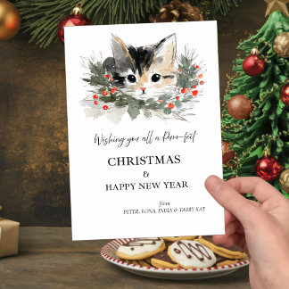 Invitación Tabby Kat Christmas Greetings Card