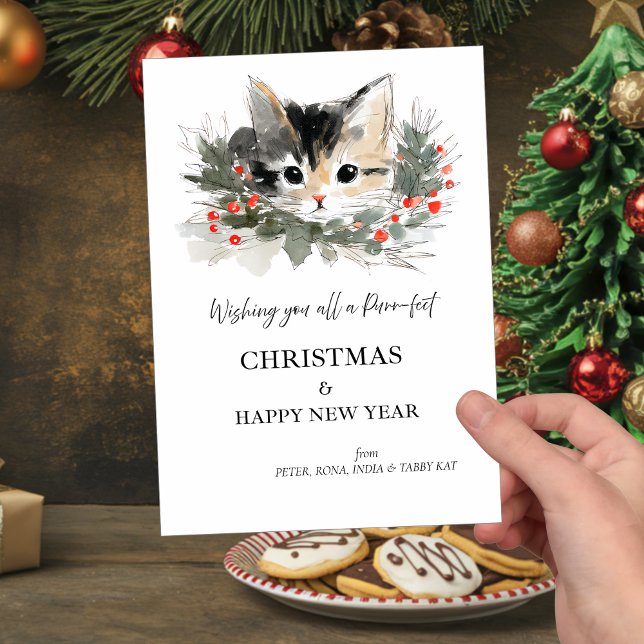 Invitación Tabby Kat Christmas Greetings Card (Subido por el creador)