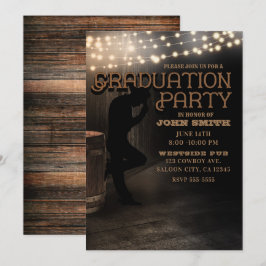 Invitación Taberna Country Rústica Cowboy Pub Fiesta de Gradu