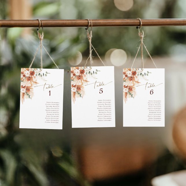 Invitación Tabla 1 Boda moderno Terracotta Número de tabla (Subido por el creador)