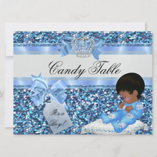 Invitación tabla 2 Shower de Bebé Niño Azul Principito Coneji