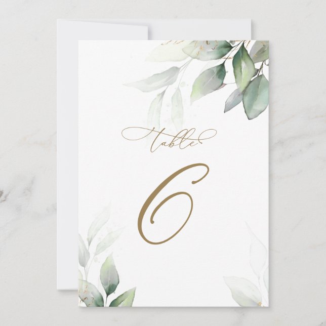 Invitación Tabla 6 Boda Número de tabla (Anverso)