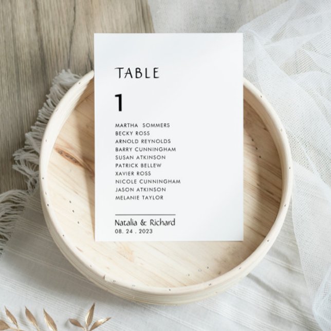 Invitación Tabla blanca minimalista Número de asientos 1 (Subido por el creador)