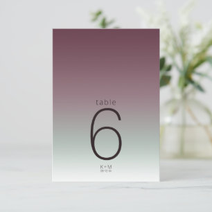 Invitación Tabla Boda de degradado de ánimo Borgoña Mist ID74