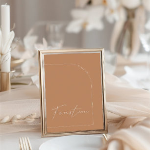 Invitación Tabla Boho simple Catorce Bodas Número de tabla