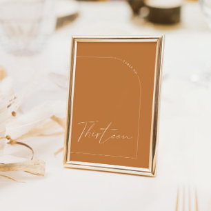 Invitación Tabla De Arco Boho Brunt Naranja Trece Número De T
