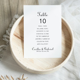 Invitación Tabla de asientos 10 del Boda de nombres minimalis