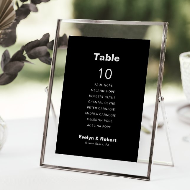 Invitación Tabla de asientos 10 del Boda negro formal (Subido por el creador)