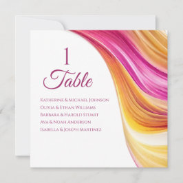 Invitación Tabla de asientos boda- Naranja rosa-moderno amari