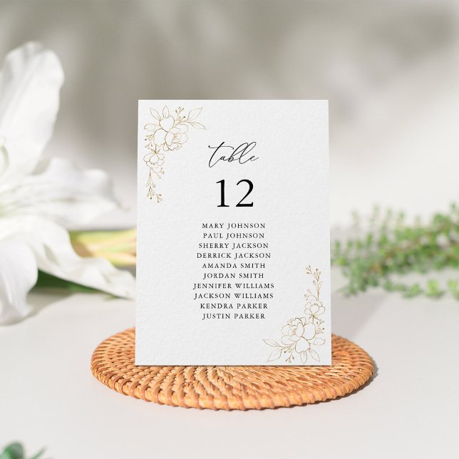 Invitación Tabla de asientos con número de tabla floral con l (Subido por el creador)