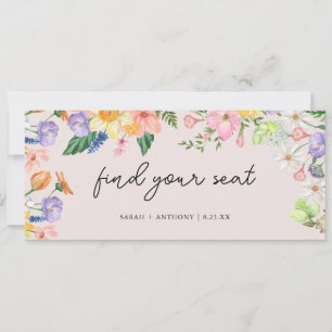 Invitación Tabla de asientos de boda de primavera Encuentre s